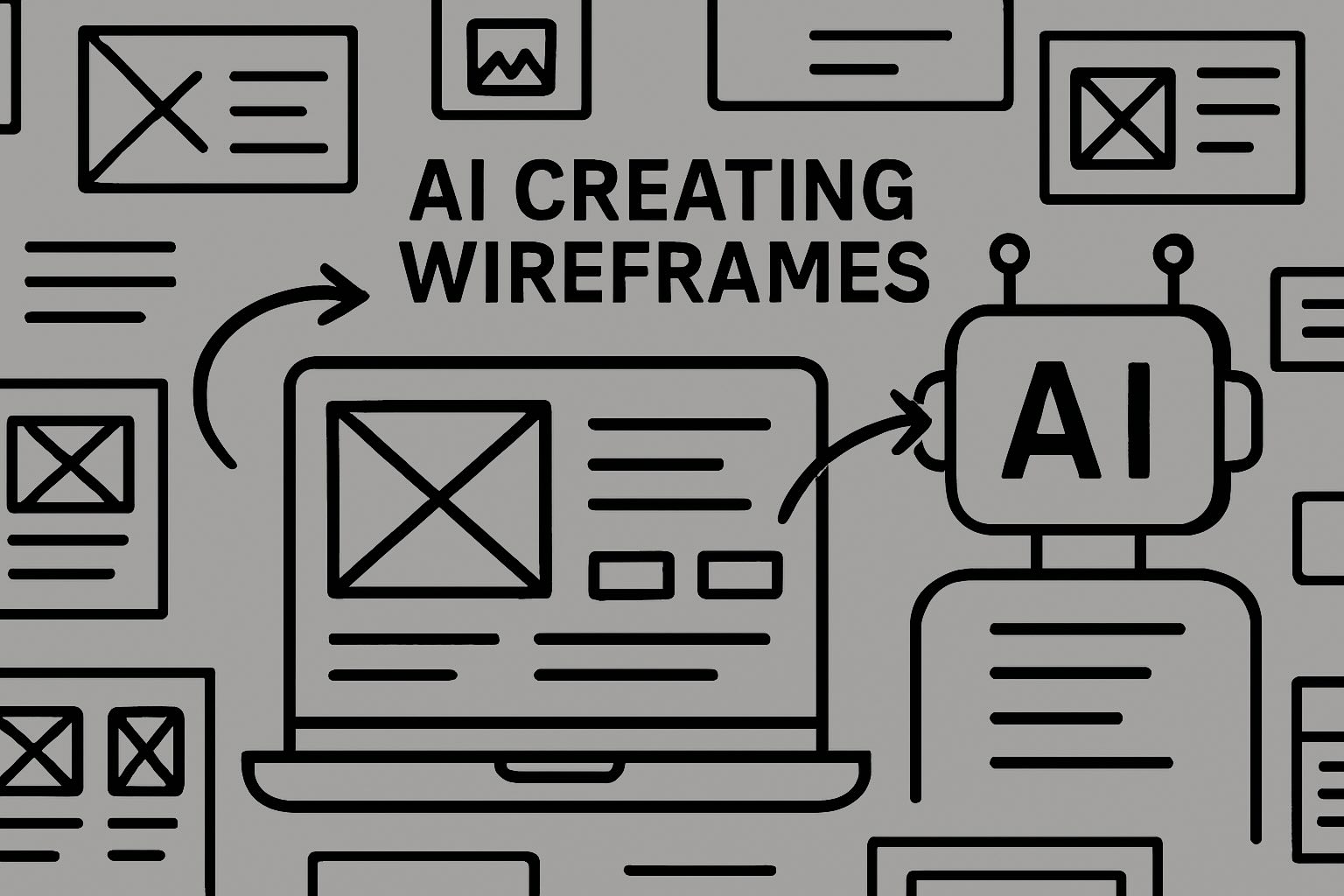 AI-powered wireframing process visualization